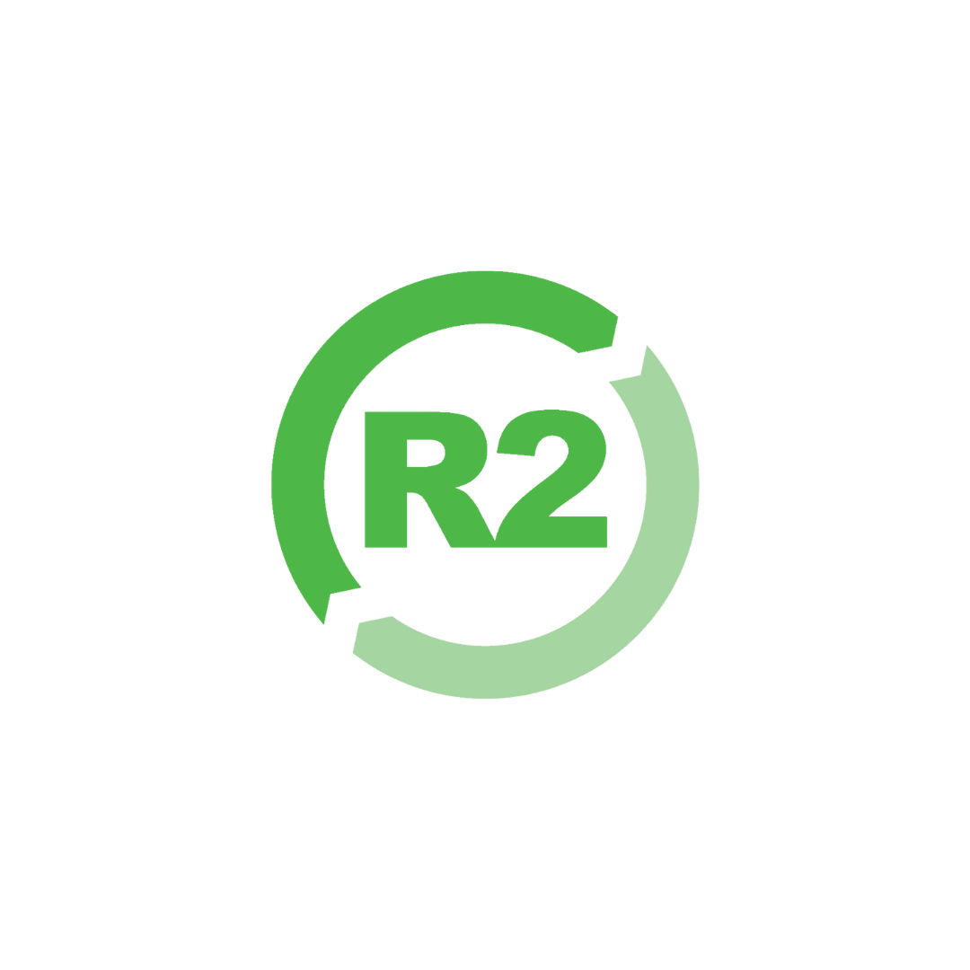 A green circle with the letter r2 inside of it.