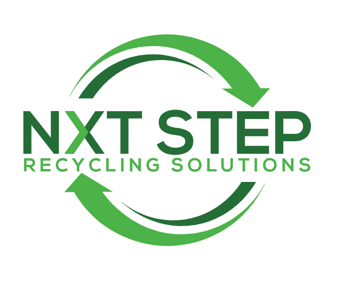 A logo for a company called nxt step recycling solutions.
