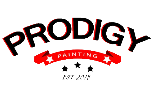 Logo for Prodigy Painting. Bold black text 