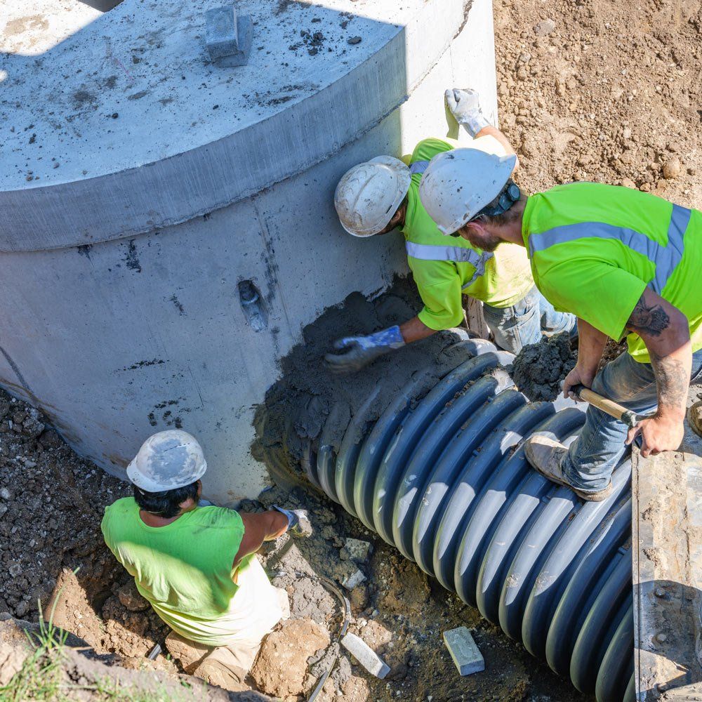 Men Working On A huge Sewer — Chaska, MN — Kusske Construction Company