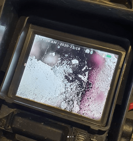 CCTV Camera Cement Left in The Pipes — Cape Byron Plumbing in Byron Bay, NSW