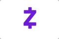 Purple stylized letter “Z” on a white background