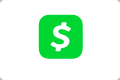 Green square app icon with a white dollar sign in the center