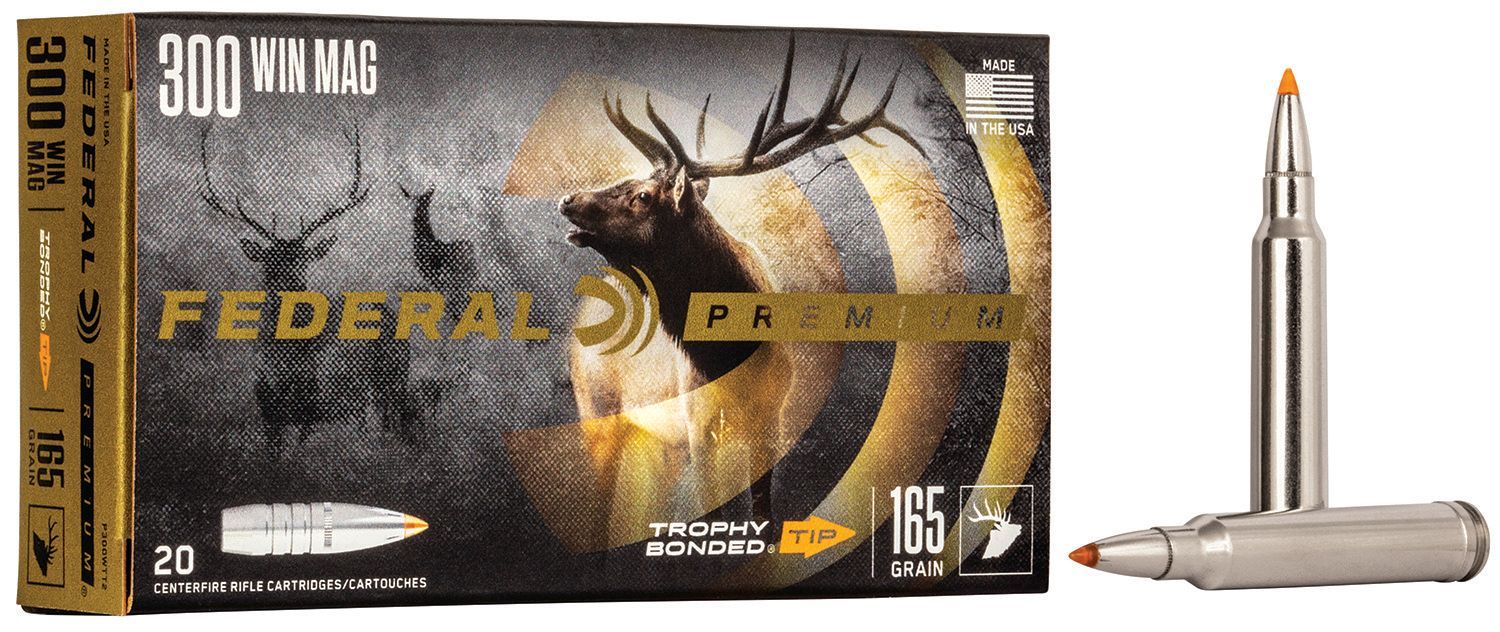 Federal P300WTT2 Premium  300Win Mag 165gr Trophy Bonded Tip 20 Per Box/10 Case