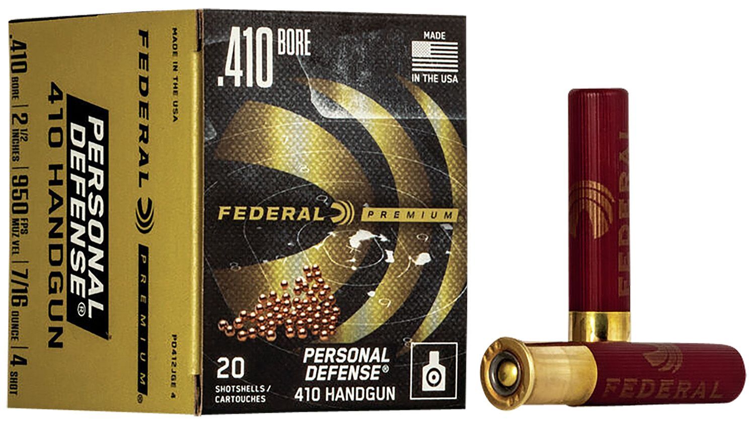 Federal PD412JGE4 Premium Personal Defense 410 Gauge 2.50