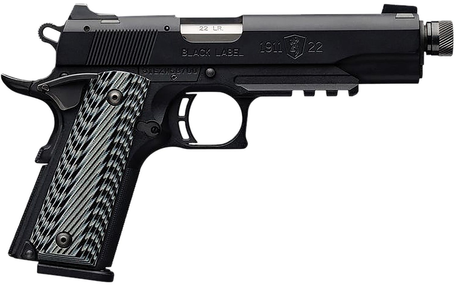 Browning 051820490 1911-22 Black Label SR Full Size 22 LR 10+1, 4.88