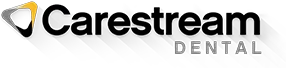 A logo for carestream dental with a shadow on a white background.