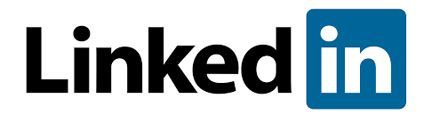 A blue and white logo for linkedin on a white background