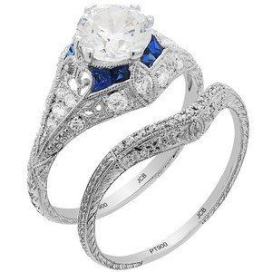 Bridal Rings With Blue Details — Diamandel Diamonds — Allen, TX