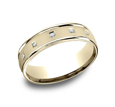 Yellow Gold Ring With Square Diamonds — Diamandel Diamonds — Allen, TX