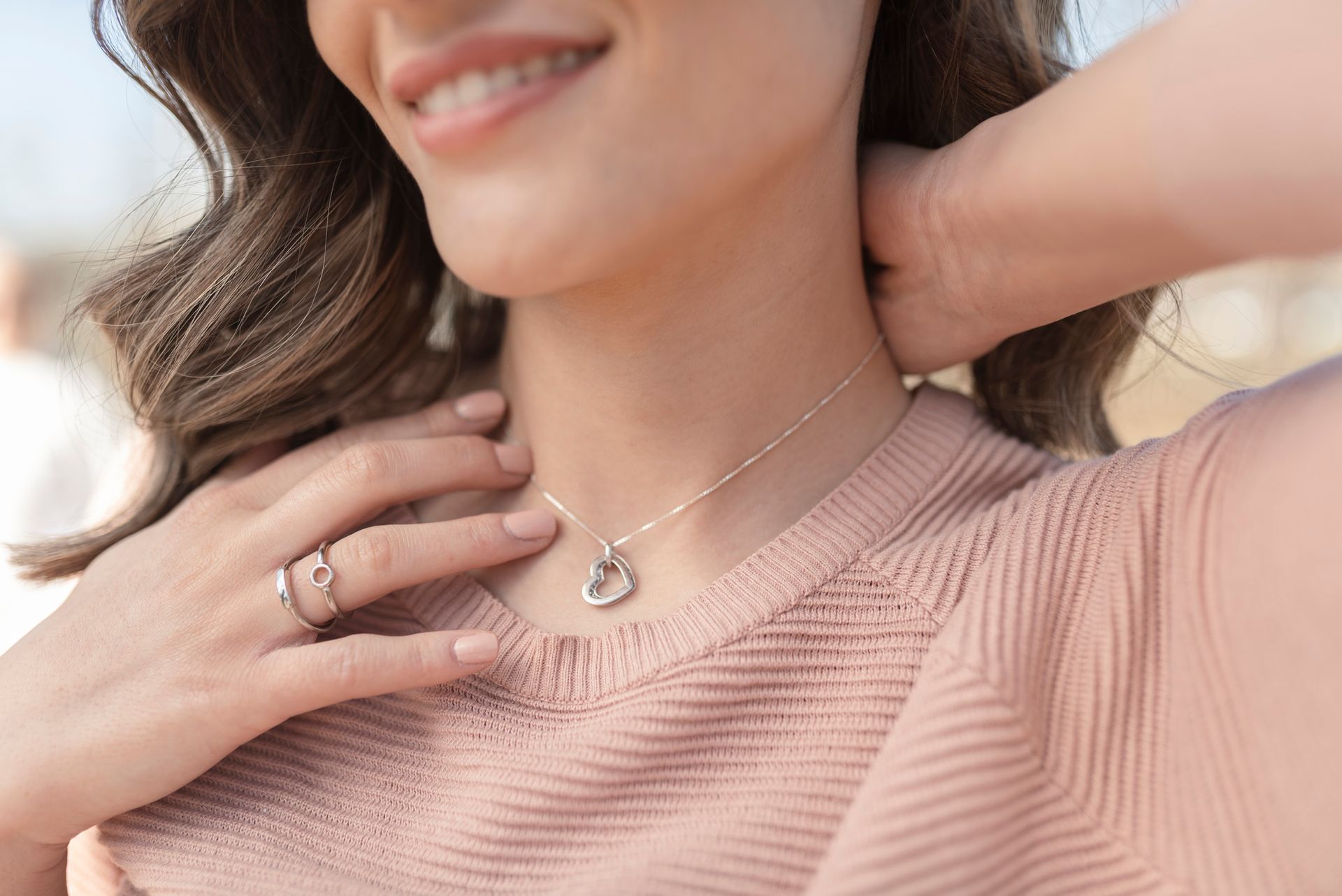 Woman Trying Out A Necklace — Diamandel Diamonds — Allen, TX