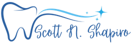 A blue outline of a tooth next to the text