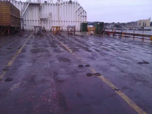 Searoad Weather Deck Before — Latrobe, TAS — Clarkes Painting Services Pty Ltd