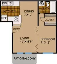 San Luis studio floor plan