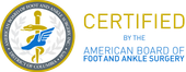 A logo for the american board of foot and ankle surgery