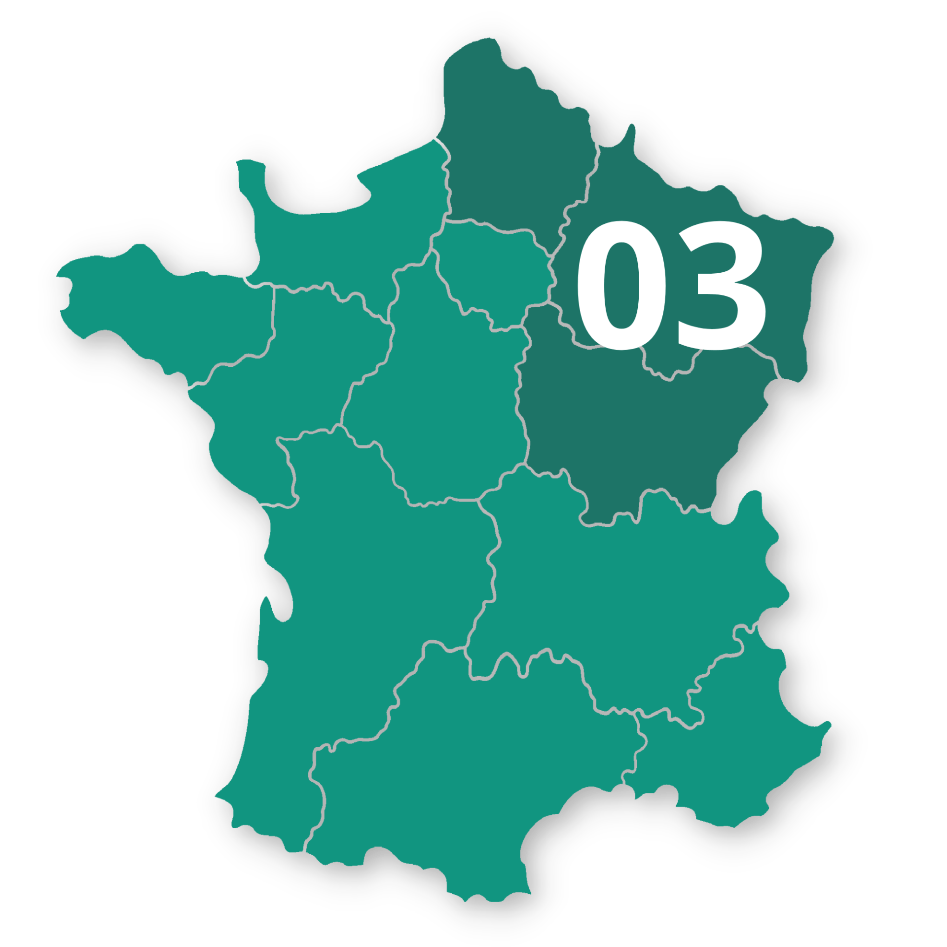 Numéro commençant par 03 dans la région nord-est