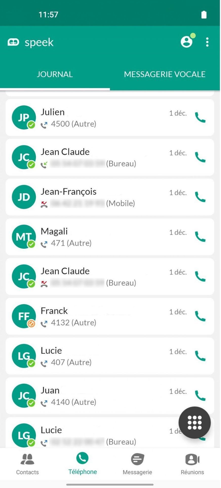 journal d'appels flexip