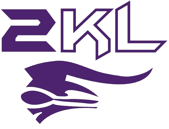 A purple and white logo for a company called 2kl