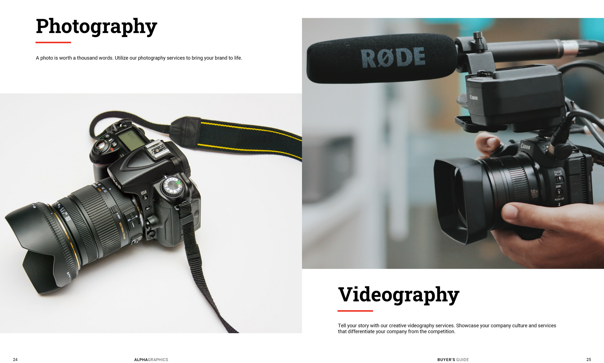 A picture of a camera and a picture of a video camera