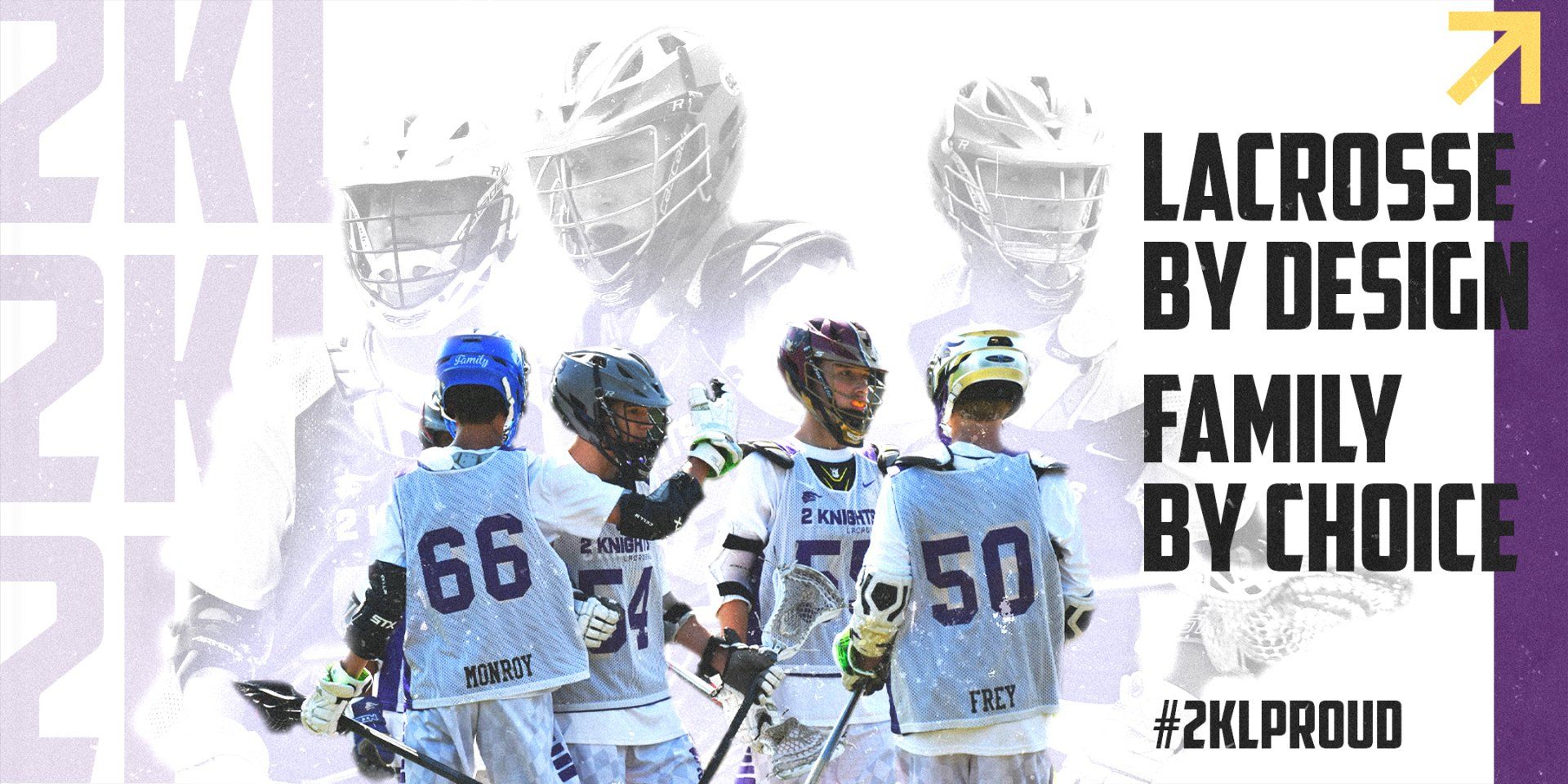 A group of lacrosse players are standing next to each other.