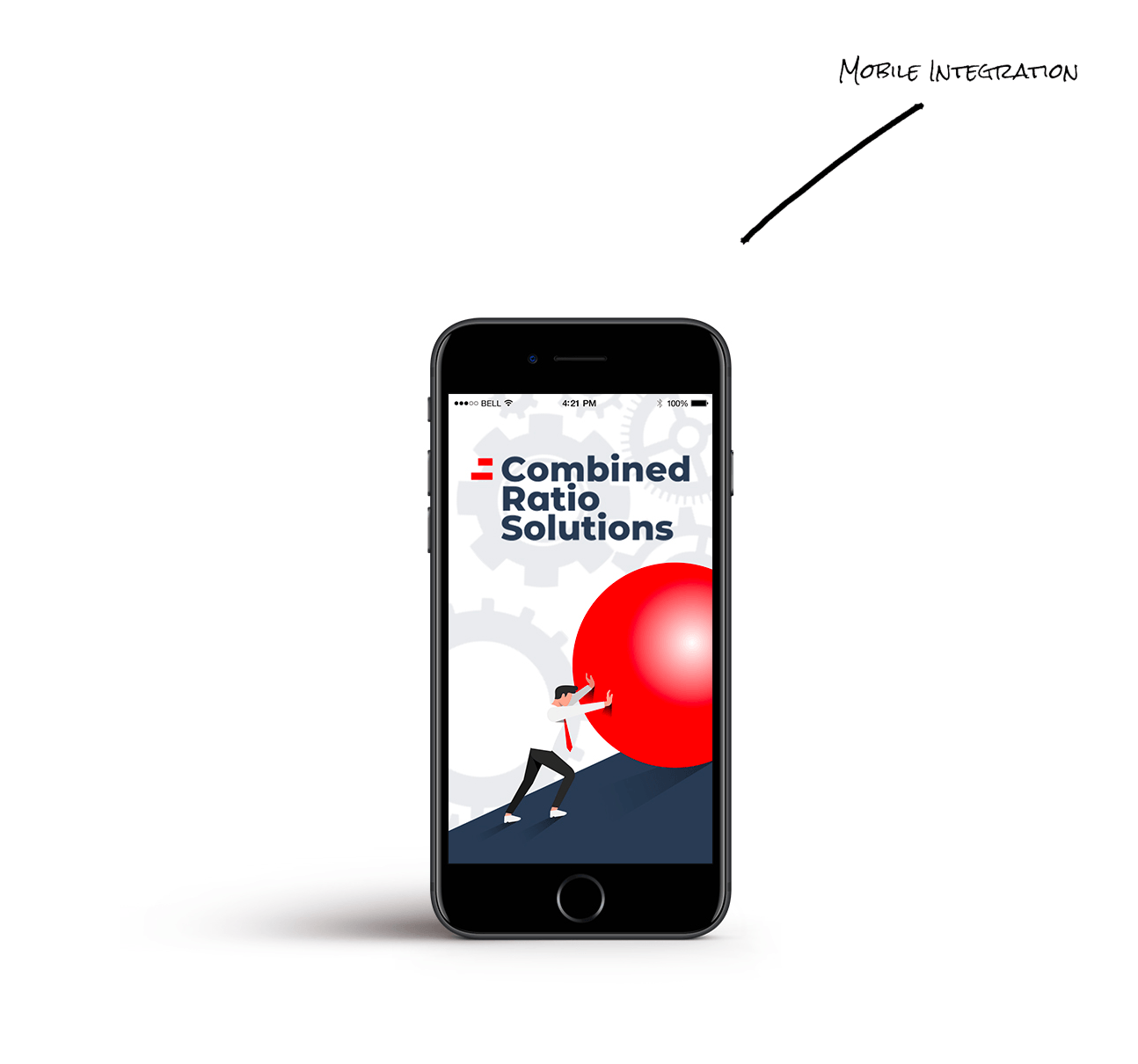 A cell phone with a combination ratio solution app on the screen