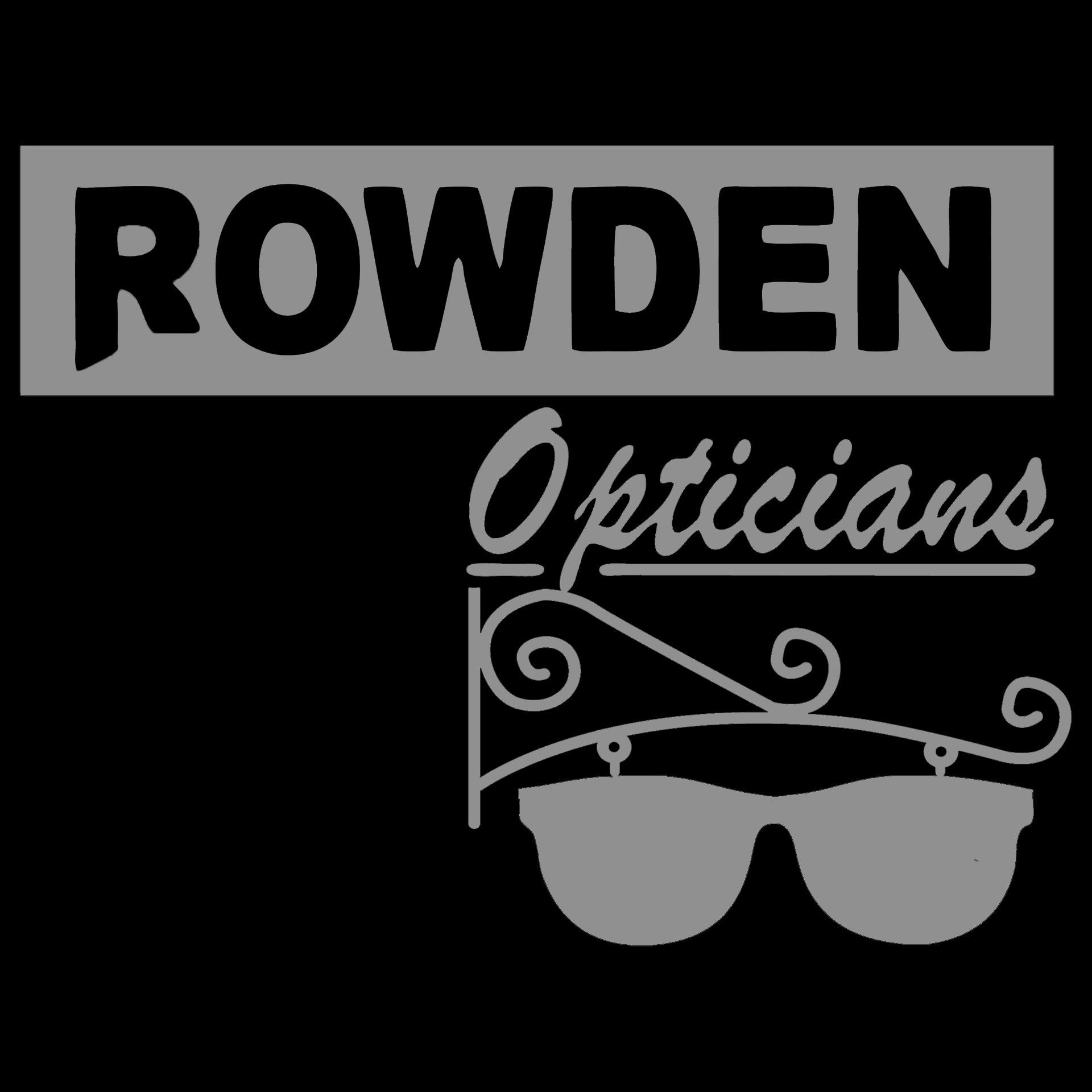 A black and white logo for rowden opticians