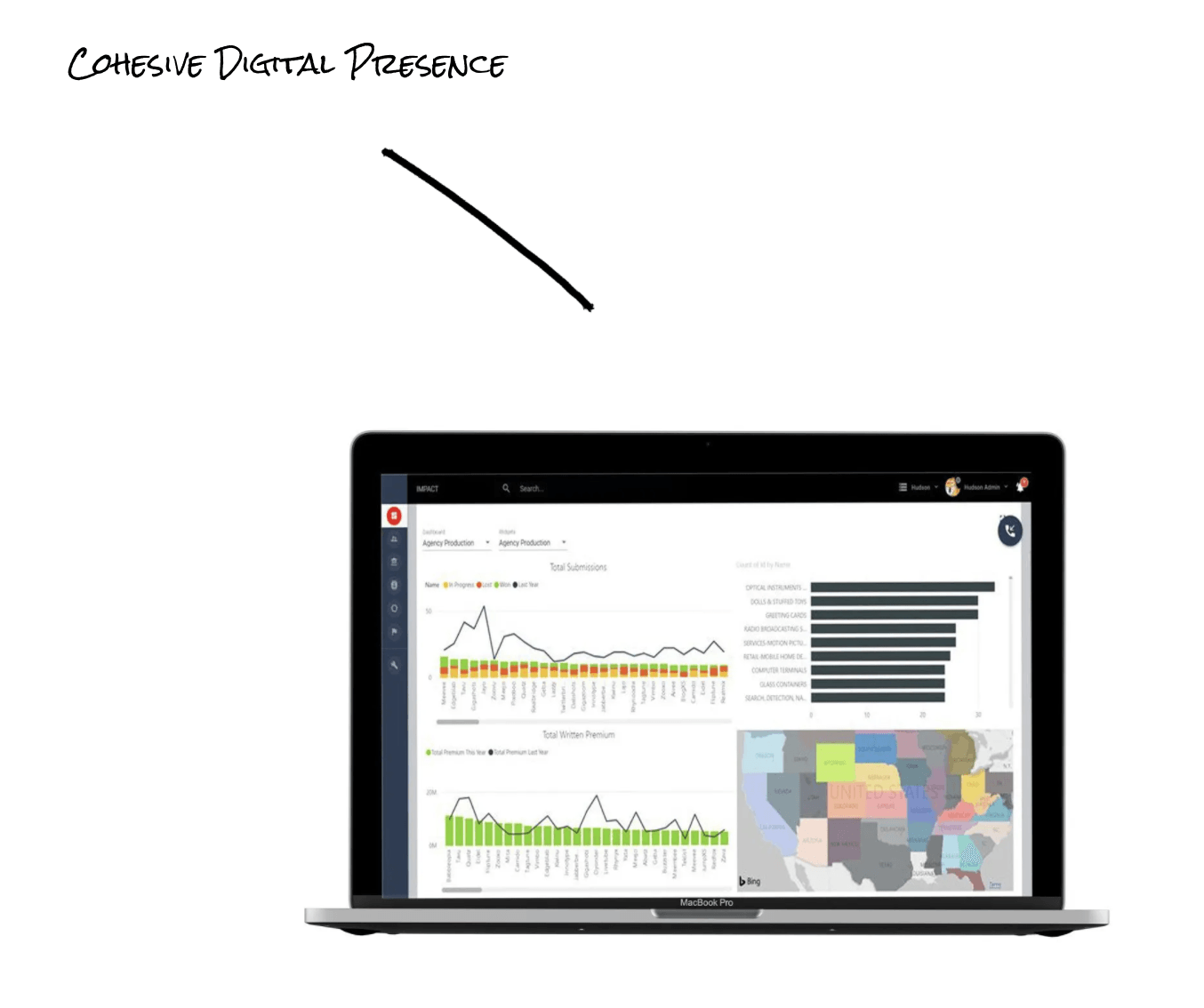 A laptop computer with a graph on the screen.