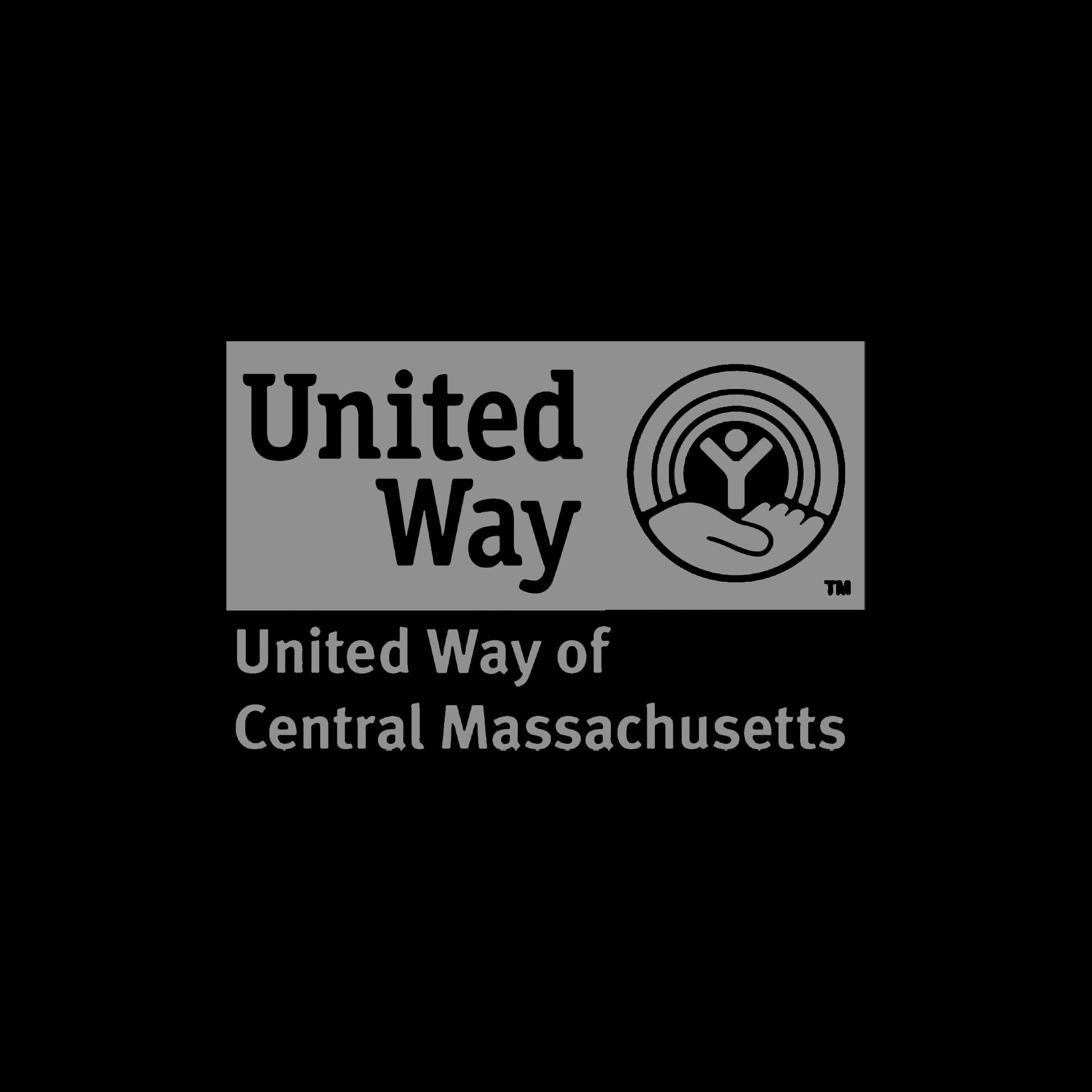 A black and white logo for the united way of central massachusetts