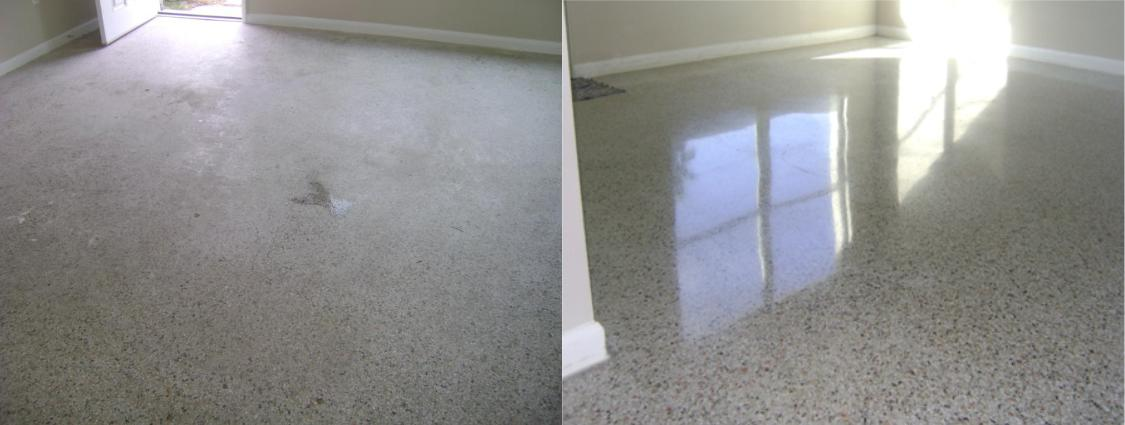 Empty carpeted room with beige walls and sunlight reflecting on a glossy floor across a window frame.