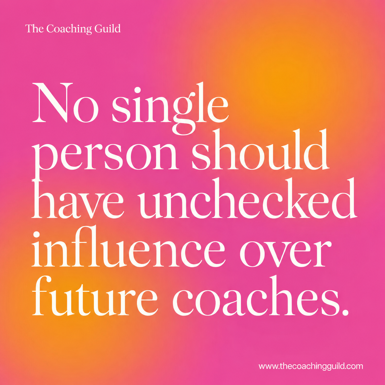 Coaching Guild pink and orange graphic about ethical coach training, discernment, boundaries, and th