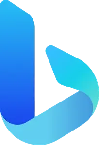Blue and turquoise stylized letter