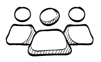 Three people, heads and shoulders, side by side.