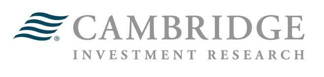 Cambridge Investment Research logo with teal wave icon and gray text