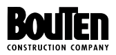 A black and white logo for a construction company.