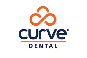 The logo for curve dental has an infinity symbol on it.