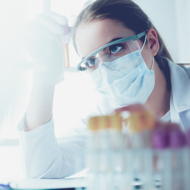female doctor working in a lab