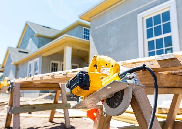 Handyman Federal Way services outside workbench with a skill saw for renovation