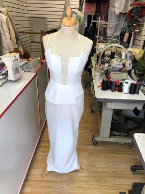 white wedding type dress