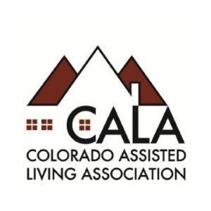 CALA logo with stylized red mountains and the words “Colorado Assisted Living Association”