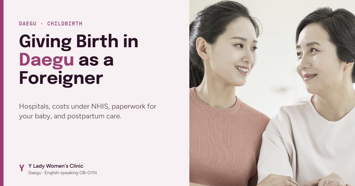 Mother and adult daughter smiling together, cover for giving birth in Daegu as a foreigner