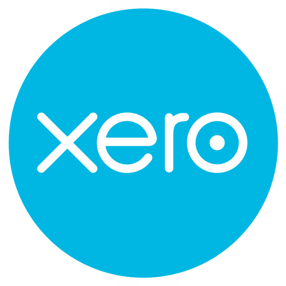 A blue circle with the word xero on it