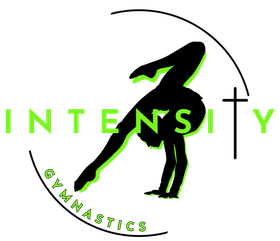 Black gymnast silhouette in handstand, green 