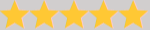 Five gold stars in a row on a yellow background