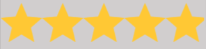 Five yellow stars in a row on a light gray background