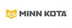 The Minn Kota brand logo featuring a yellow geometric emblem to the left of the dark gray text 