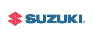 Suzuki logo with red emblem and blue wordmark on a white background