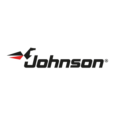 Johnson logo in black italic text with a red and black arrow graphic