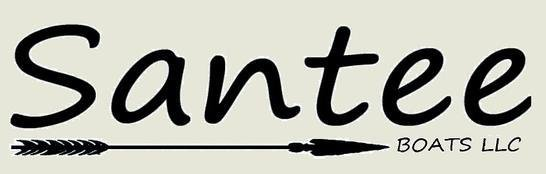 Santee Boats LLC logo with black text and an arrow-like underline on a light background