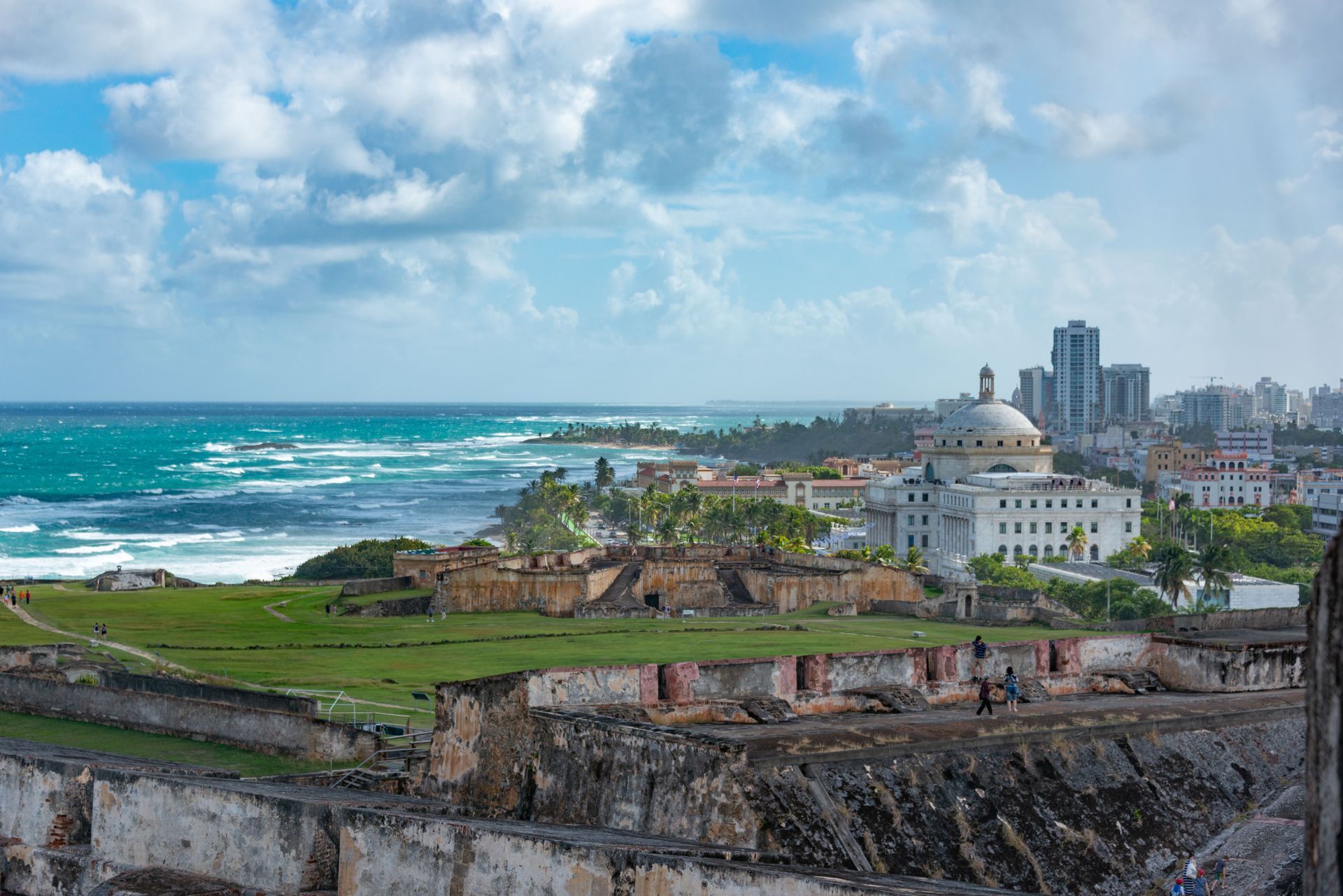A view of El Morro (Castillo San Felipe del Morro) from the opposite side of the harbor
