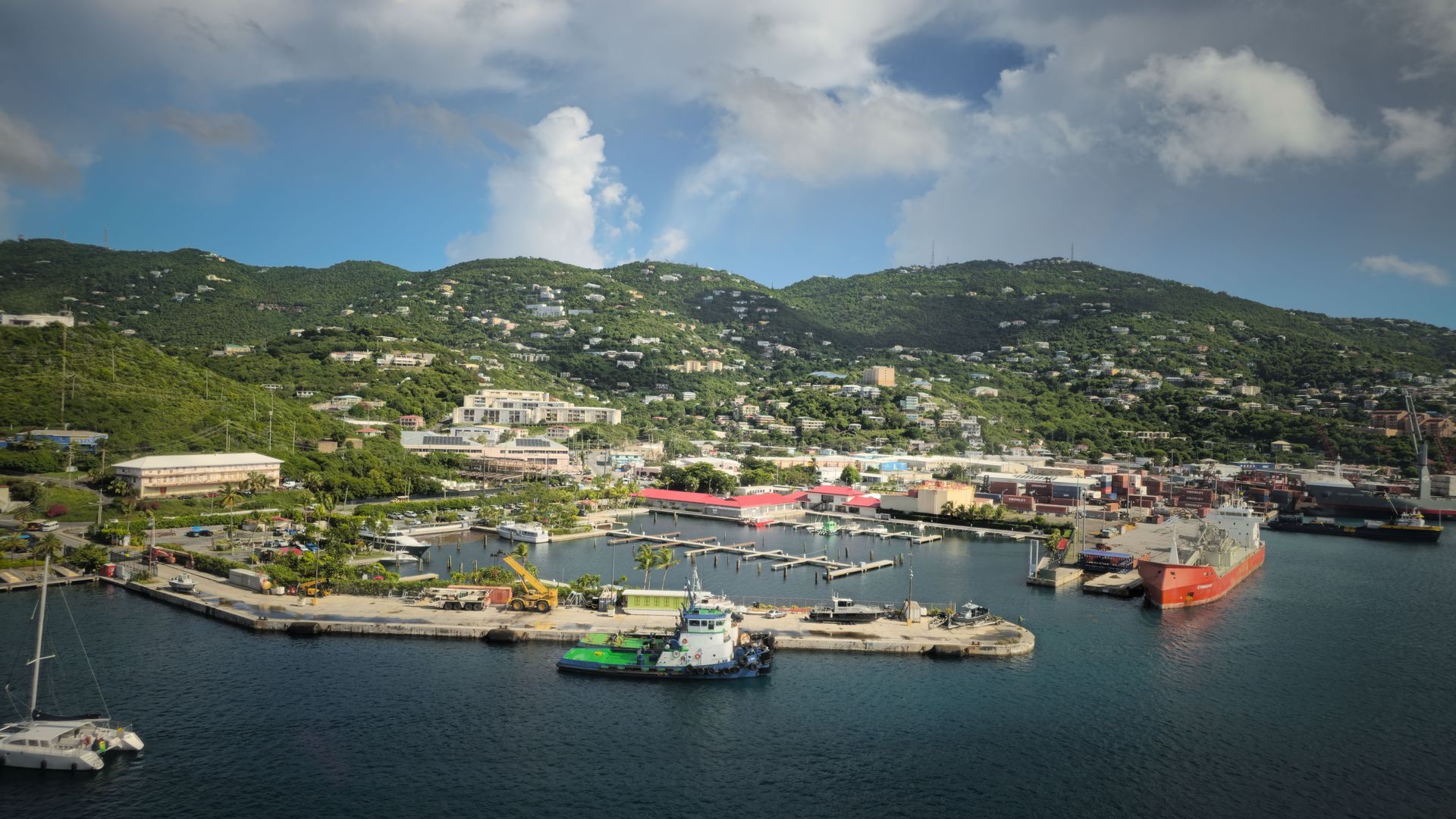 A view of Charlotte Amalie from a ship